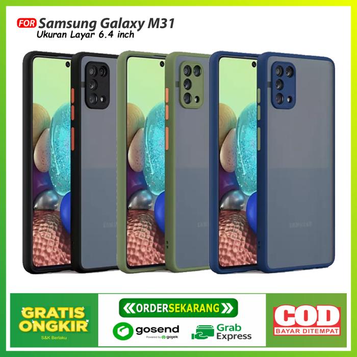 Jual Case Samsung Galaxy M31 Colored Frosted Matte With Lens
