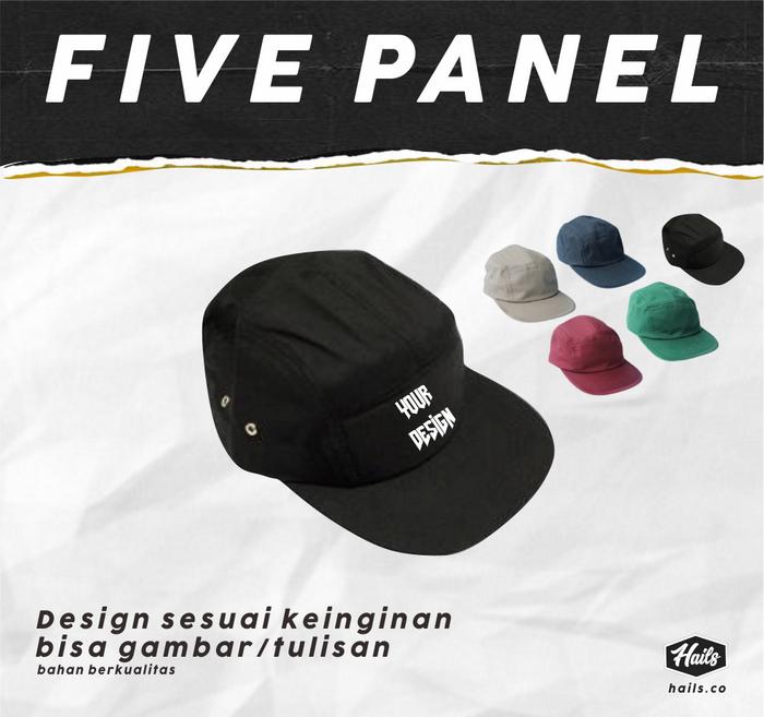 Gambar custom topi 5 panel five panel custom design - custom 5 panel dari Hails.co undefined Tokopedia
