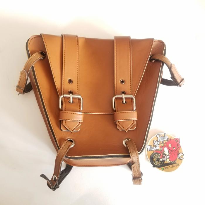 Gambar side bag sidebag tas motor klasik classic japstyle custom bratstyle cb - Cokelat Muda dari Triplesix Klasik undefined Tokopedia