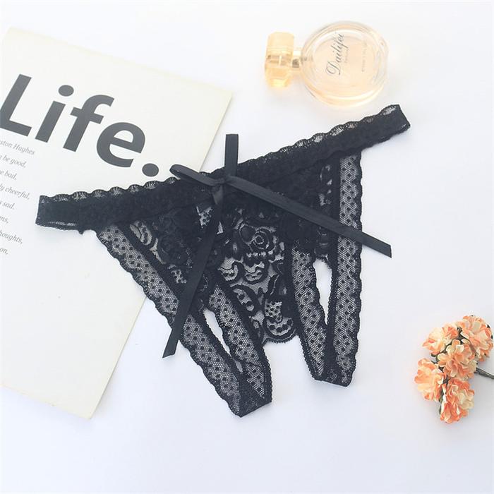 Gambar GS 3321 TV2 - G-STRING SEXY LACE TRANSPARANT OPEN V - Hitam, Free Size / M dari Ella'secret undefined Tokopedia