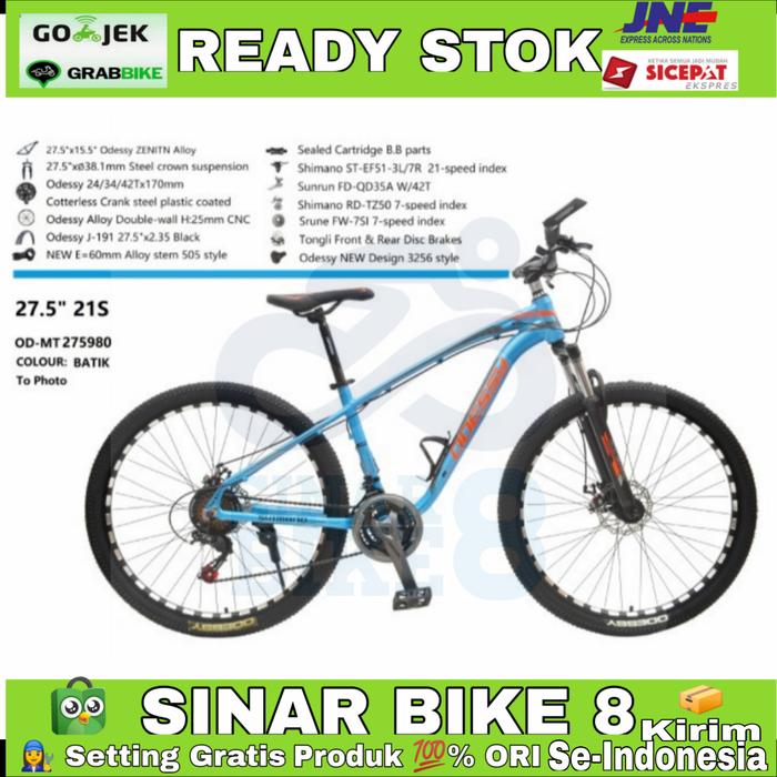 Gambar Sepeda Gunung MTB ODESSY ZENITH Alloy Frame UK.27.5 -21 Speed - Biru Muda dari Toko Sepeda Sinar Bike 8 undefined Tokopedia