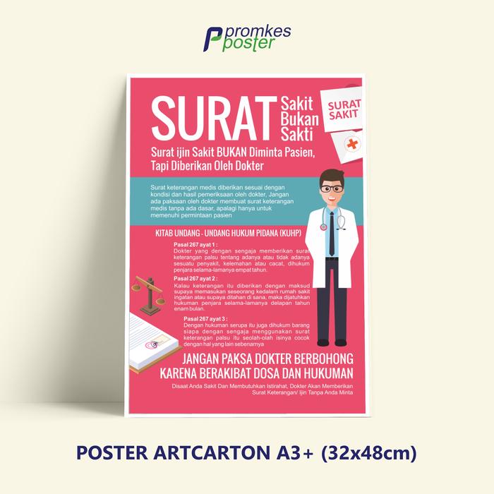 Jual Poster Kesehatan Surat Sakit Bukan Surat Sakti Kab Tangerang Promkesposter Tokopedia