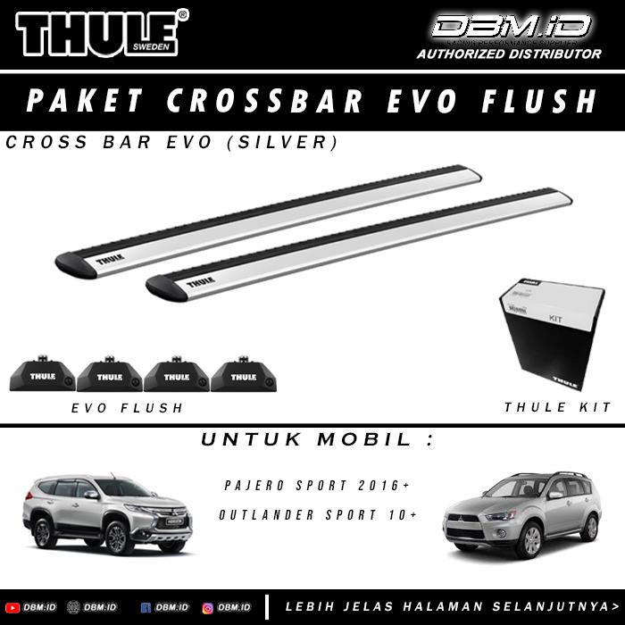 Gambar THULE Cross Bar Evo + Footpack + Kit for Pajero ANPS Outlander Sport - Silver dari DBM.ID undefined Tokopedia