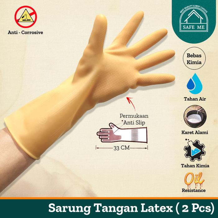 Gambar Safe Me Sarung Tangan Latex / Industrial Gloves Yellow - M dari Safe Me undefined Tokopedia