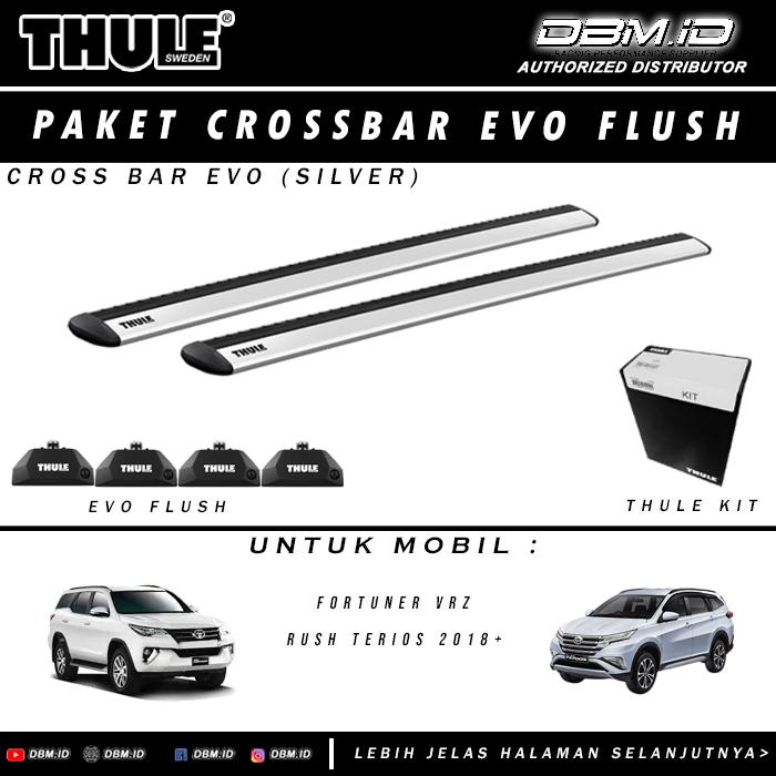 Gambar THULE Cross Bar Evo + Footpack + Kit for Fortuner VRZ Rush Terios - Silver dari DBM.ID undefined Tokopedia