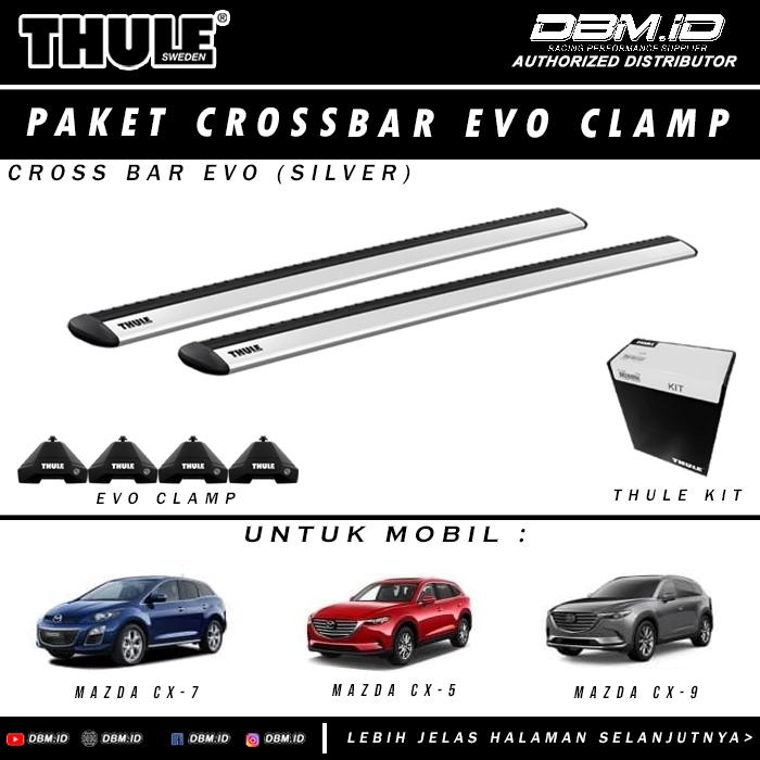Gambar THULE Cross Bar Evo + Footpack + Kit for Mazda CX5 Mazda CX7 Mazda CX9 - Silver dari DBM.ID undefined Tokopedia