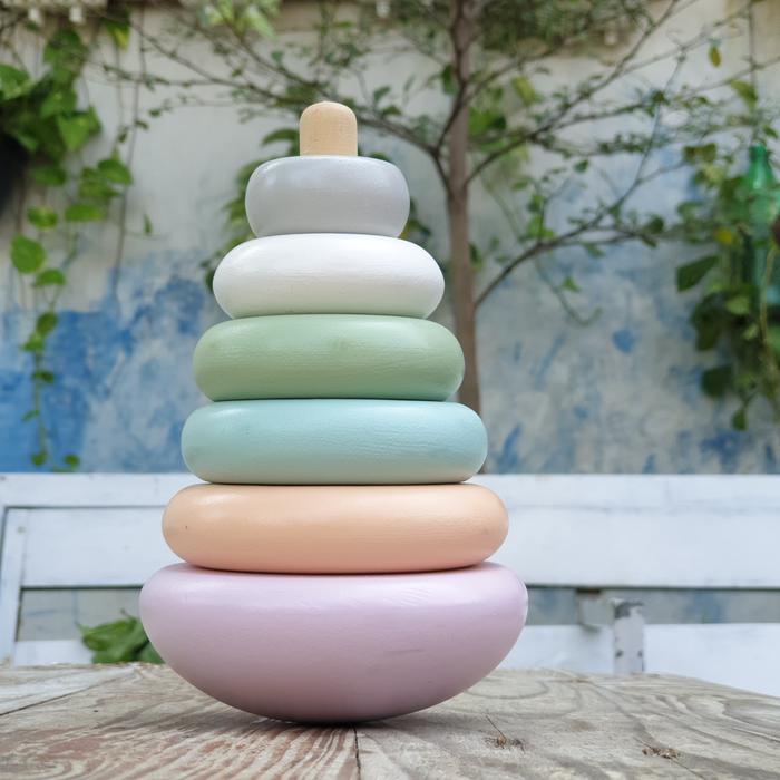 Gambar nafisah edutoys WOBBLE PYRAMID mainan edukasi edukatif montessori wood - soft dari Nafisah edutoys undefined Tokopedia