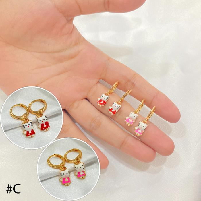 Gambar Anting Anak Cat Lapis Emas Aksesoris Perhiasan - #C, Pink dari Noin Accessories Offcial Store undefined Tokopedia