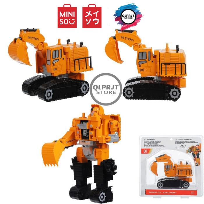 Gambar Mainan Edukasi Anak Toy Car Mobil Robot MINISO - 01 Excavator dari QLPRJT Store undefined Tokopedia