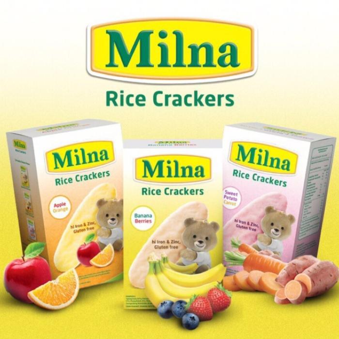 Gambar Milna Rice Crackers / Snack Beras / Camilan Bayi Aneka Rasa 5 's @4gr dari vyzone undefined Tokopedia