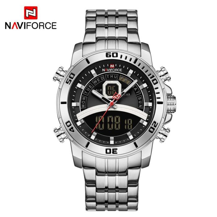 Gambar Naviforce Double Time Rantai Stainless - Jam Tangan Pria - 9181 - Silver dari Liga.Arloji undefined Tokopedia