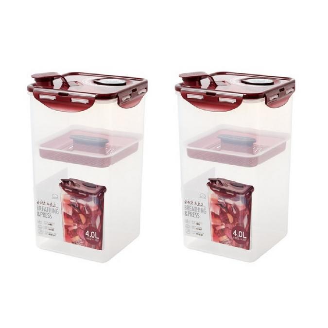 Gambar 2Pcs Kotak Kimchi Press Container Food Storage Kotak Fermentasi Kimchi - 4 Liter 2Pcs dari ChelOne undefined Tokopedia