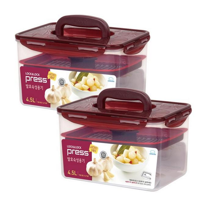 Gambar 2Pcs Kotak Kimchi Press Container Food Storage Kotak Fermentasi Kimchi - 4.5 Liter 2Pcs dari ChelOne undefined Tokopedia