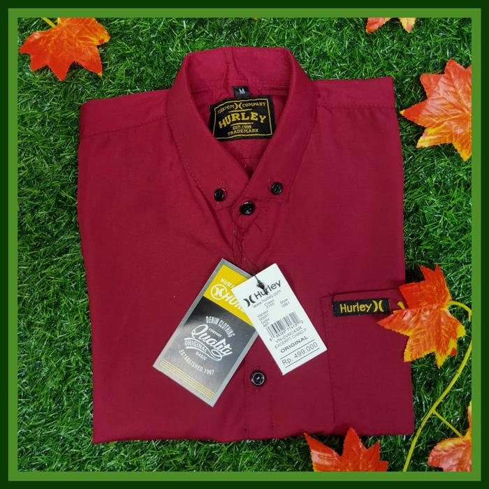 Gambar hem pria lengan pendek casual /hem murah/hem polos /hem polos kekinian - Maroon, M dari Putra permata fashion undefined Tokopedia