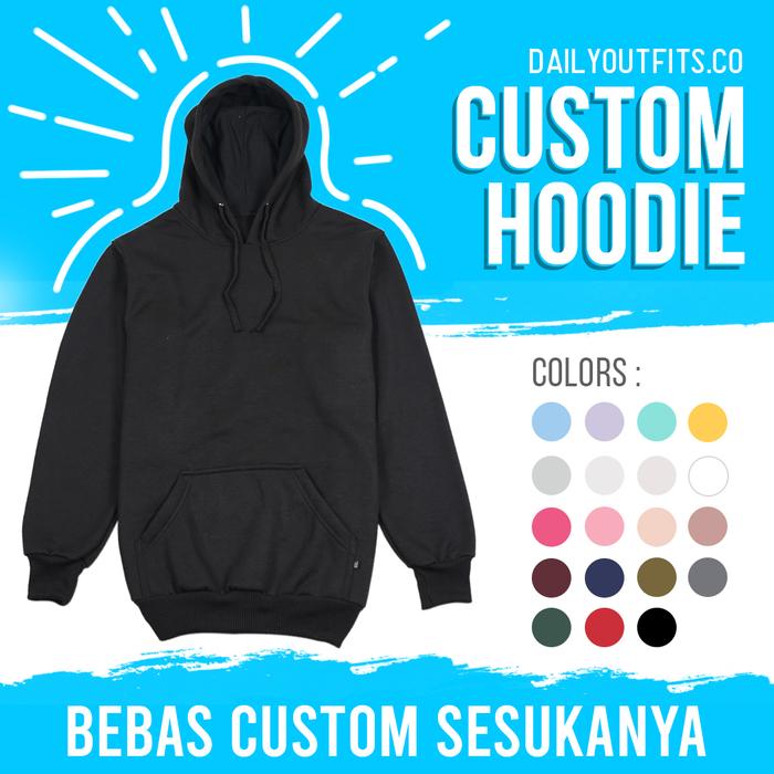 Jaket Custom Satuan Jasa Sablon Polyplex Hoodie warna PremiumQuality S  XL, LOGO