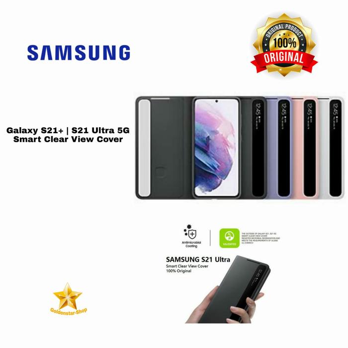 Original Samsung S21+ S21 Ultra Smart Clear View Cover Light Gray, S21  Ultra