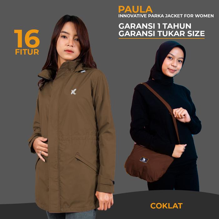 Gambar PAULA - JAKET WANITA MULTIFUNGSI - JAKET PARKA WANITA - JAKET HIJAB - - Coklat, M dari Rumah Komunitas undefined Tokopedia