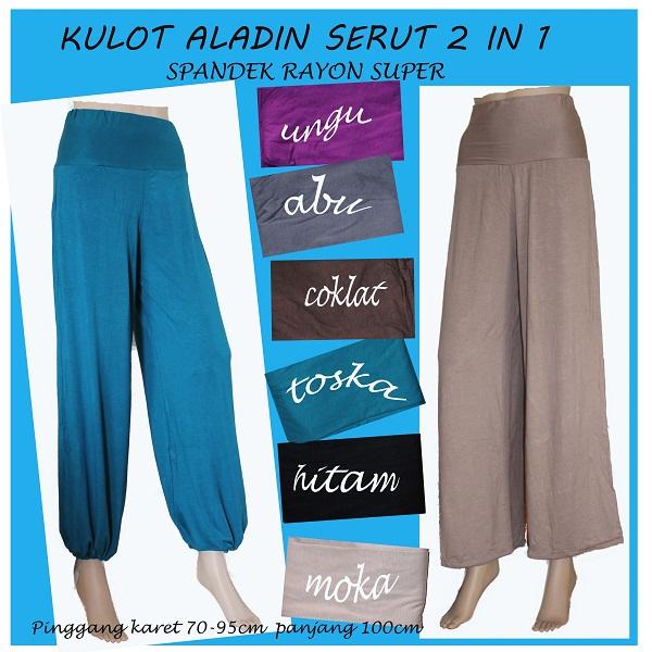 Gambar Celana Kulot Panjang Aladin Pants 2 in 1 - Abu-abu dari gamis muslim online undefined Tokopedia