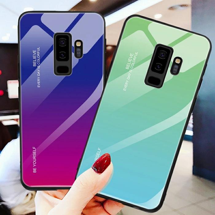 Gradient Glass Case Samsung Galaxy S9 Plus S9+ S9Plus Back Casing HP G