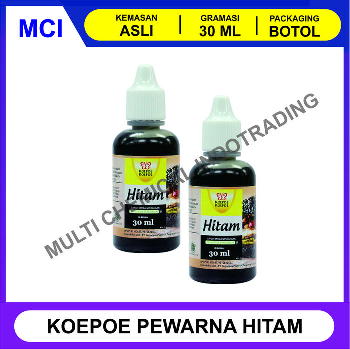 Gambar PEWARNA MAKANAN MINUMAN KOEPOE KOEPOE KUPU KUPU 30 ML - HITAM dari Multi Chemical Indotrading undefined Tokopedia