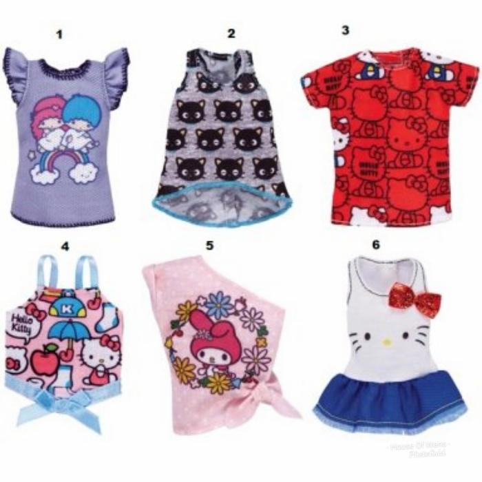 Gambar BARBIE HELLO KITTY CLOTHES ORIGINAL - BAJU BONEKA BARBIE - BAJU BARBIE - Lima dari HOUSE OF WENS undefined Tokopedia