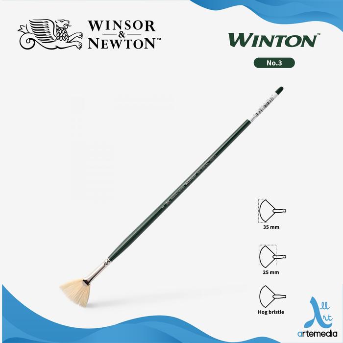 Gambar Winsor & Newton Winton Fan Hog Bristle Brush Long Handle Kuas Lukis - NO. 3 dari Artemedia_NEW undefined Tokopedia