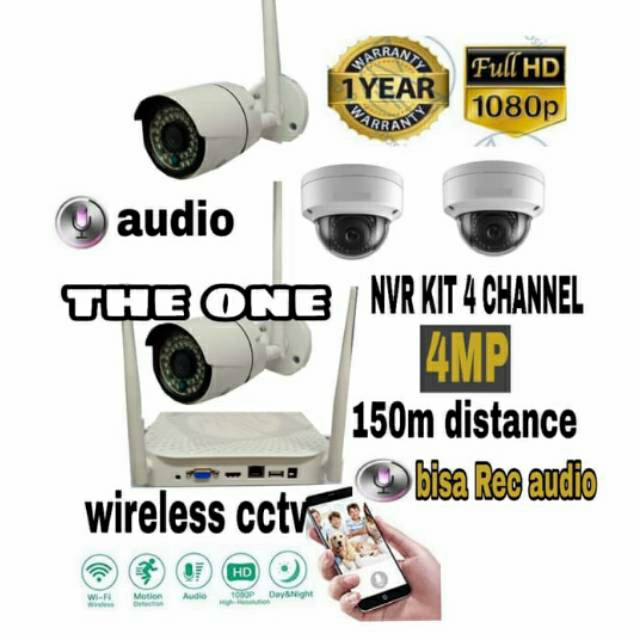 Paket cctv store wireless 4 channel