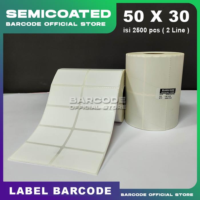 Gambar Kertas Label Stiker Barcode Semicoated Uk 50 x 30 mm Gap Perforasi dari Barcode Store Solutions undefined Tokopedia