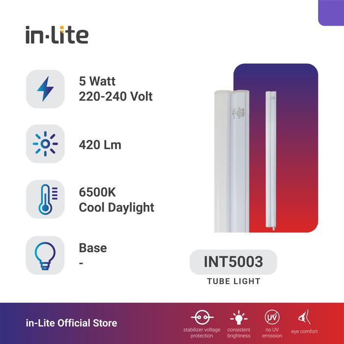 Gambar in-Lite Lampu Batten Tube Light T5 LED - Kuning, 5 Watt dari IN - LITE LED undefined Tokopedia