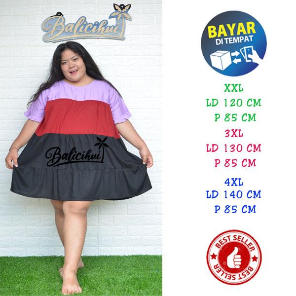 Gambar Baicihui Dress Malory Pelangi Jumbo Plus Dress Big Size Dress Bali - 3XL, Malory 01 dari Balicihui undefined Tokopedia