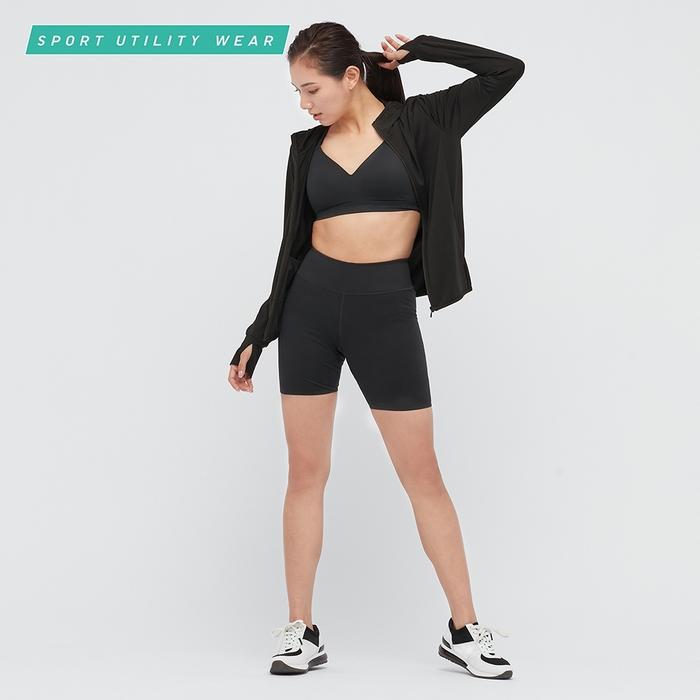 Gambar JAKET OLAHRAGA WANITA UNIQLO AIRISM MESH UV CUT ZIPPER HOODIE ORIGINAL - 09 BLACK, S dari Corner Online Store_Archived undefined Tokopedia