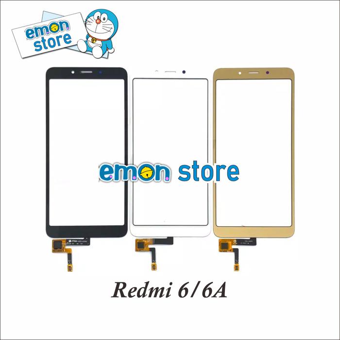 Layar Depan Kaca LCD Touchscreen TS Xiaomi Redmi 6A Hitam