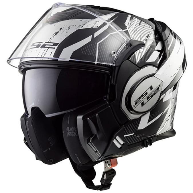 Jual Ls2 Ff399 Valiant Roboto Black White Chrome Helm Motor