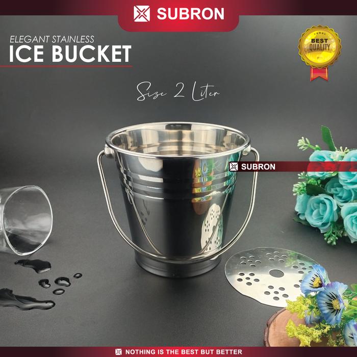 Gambar SUBRON Ice Bucket Filter Saringan 1.5L 2L Ember Es Batu Wine Stainless - 2 Liter dari SUBRON KITCHENWARE undefined Tokopedia