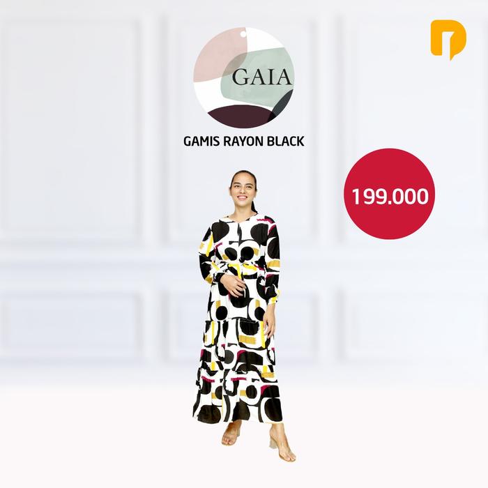 Gambar gaia gamis rayon wanita - Hitam dari jualanbyica undefined Tokopedia
