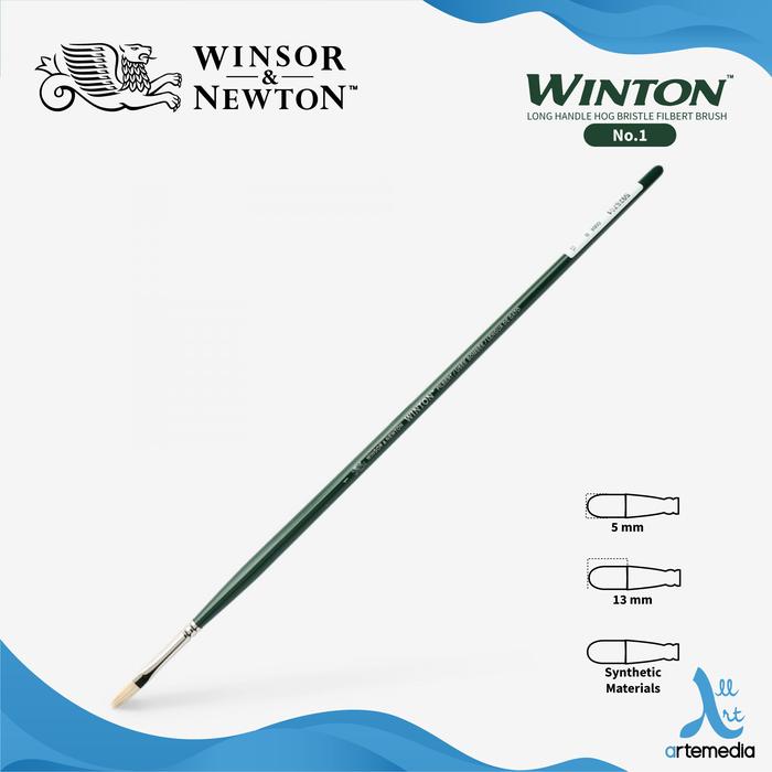 Gambar Winsor & Newton Winton Filbert Hog Bristle Brush Long Handle Kuas Lukis - NO. 1 dari Artemedia_NEW undefined Tokopedia