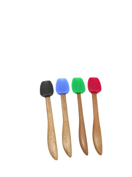 Gambar CUCI GUDANG SPATULA KAYU MAHOGANY - COOKS HABIT - SILICONE RANDOM dari Cookshabit undefined Tokopedia