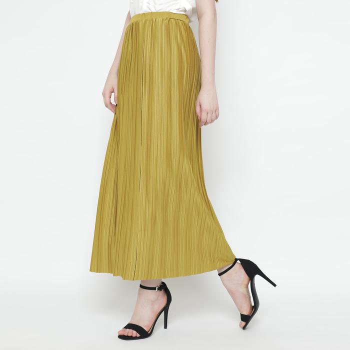 Gambar duapola Rok Panjang Plisket Pipe Span Maxi 78188FS (New Colors) - Lemon dari duapola undefined Tokopedia