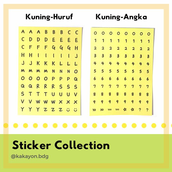 Gambar Stiker Reward Label Huruf Besar dan Angka Bulat Warna - Style 2 - Kuning - Angka dari Kakayon.bdg undefined Tokopedia