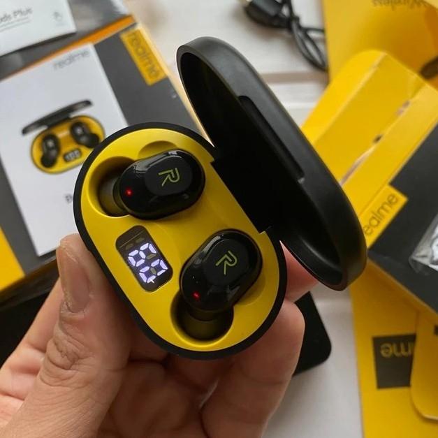 Jual Headset Bluetooth Airdots Realme Buds Plus Wireless LED