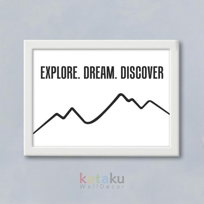 Jual Travel Quote Poster - Explore Dream Discover - Pigura Hiasan ...