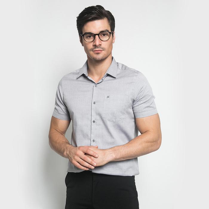 Gambar Johnwin - Kemeja Formal - Lengan Pendek - Abu - Slim Fit - K392.836.C - S dari Johnwin undefined 5 Tokopedia