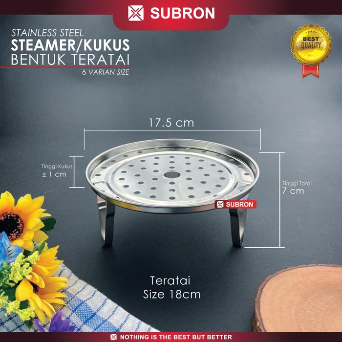 Gambar SUBRON Steamer Alas Kukus Teratai 18 20 cm Tatakan Stainless Steel - 18 dari SUBRON KITCHENWARE Kab. Bandung Tokopedia