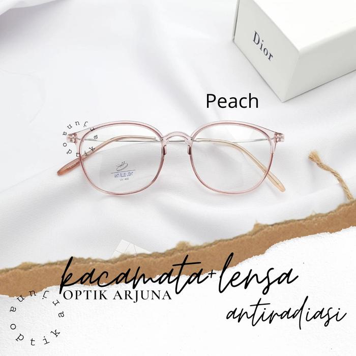 Gambar kacamata minus wanita lensa photocromic grey minus/silinder - peach, bluecromic dari optik arjuna undefined Tokopedia