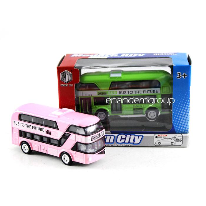 Gambar Diecast Miniatur Mainan Mobil Bus Double Decker London Style Mika Susun - Merah Muda dari enandemshop undefined Tokopedia