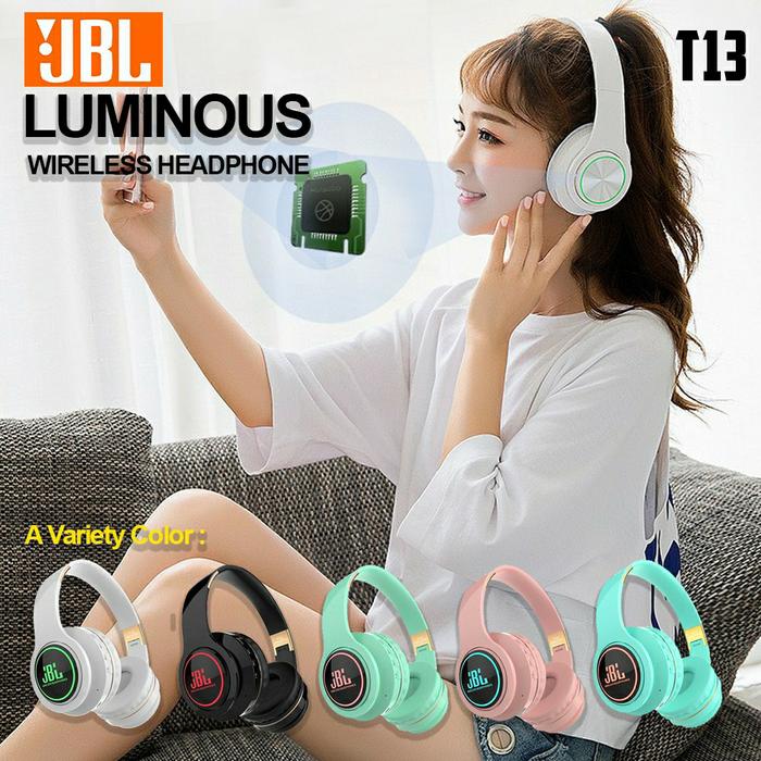 Gambar Headset bluetooth murah JBL macaron T13 LED Headphone bando bluetooth dari IDOLA ACC IND undefined Tokopedia