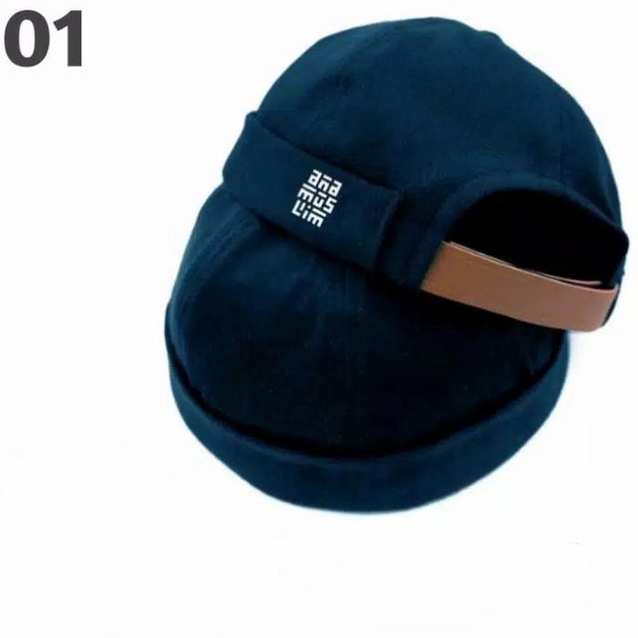 TOPI MIKI HAT /PECI MIKI HAT /MIKI HAT EDISIMUSLIM /PECI UAS BRIMLESS  navy, 01