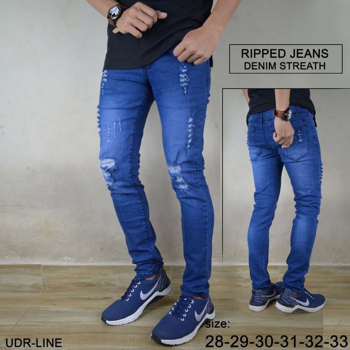 Gambar Celana jeans robek robek pria - Biru, 28 dari ZafsStore undefined Tokopedia