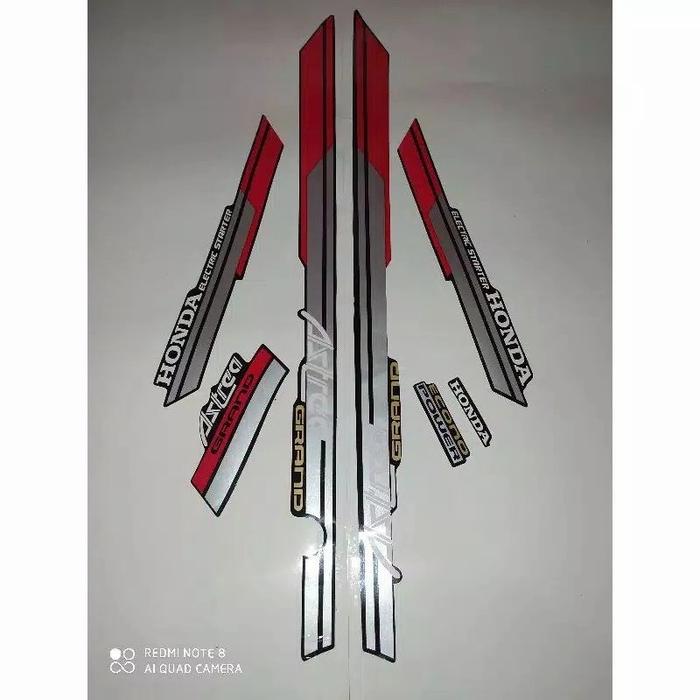 Gambar STIKER STRIPING LIS LES POLET BODY MOTOR HONDA ASTREA GRAND BULUS 91 - silver merah dari KENZIE STIKER SHOP undefined Tokopedia