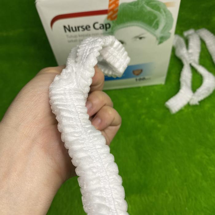 Gambar PENUTUP KEPALA / PENUTUP RAMBUT / PELAPIS HELM OJEK / NURSE CAP - Putih dari CLIGER SHOP undefined 3 Tokopedia